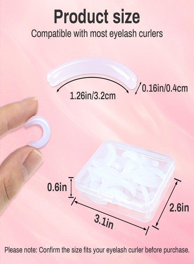 RAQEHO 40pcs Eyelash Curler Refills - Transparent Silicone Eye Lash Curler Rubber Refill Pads Rizador De PestañAs Replacement Pads for Universal Eyelash Curler Eyelashes Accessories with Storage Box - Image 2